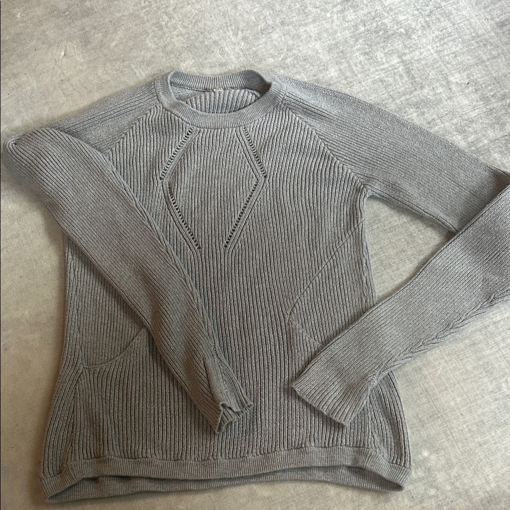 lululemon athletica Gray Knit Crew Neck Sweater
